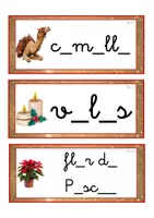 Vista previa - Tarjetas / Manipulativos - Grafía de vocales minúscula ligada (Navidad) - página 2