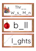 Vista previa - Tarjetas / Manipulativos - INGLÉS - Grafía de vocales minúscula de imprenta (Navidad) - Portada