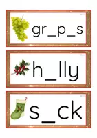 Vista previa - Tarjetas / Manipulativos - INGLÉS - Grafía de vocales minúscula de imprenta (Navidad) - página 3