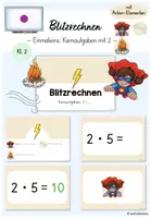 Vorschau - Präsentationen/Tafelbilder - Blitzrechnen (Digitale Tafel) - Einmaleins: Kernaufgaben mit 2 (Mathe Klasse 2) - Deckblatt