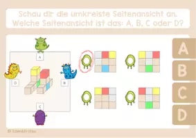 Vorschau - Präsentationen/Tafelbilder - Würfelgebäude - Seitenansichten - Das interaktive Quiz (interaktive PDF) - Seite 2