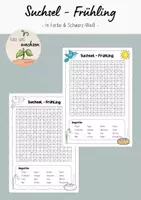 Vorschau - Arbeitsblätter - Suchsel - Frühling (2-fach differenziert) - Deckblatt