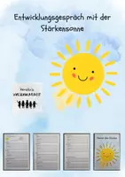 Vorschau - Fördermaterial/Inklusion - Entwicklungsgespräch – Kompetenzbereichen, Zielen & Stärkensonne - Deckblatt