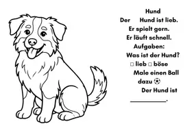 Vorschau - Arbeitsblätter - Vertretungsstunden 1./2. Klasse – Lese- und Ausmalmappe Tiere (15 Arbeitsblätter) - Seite 1
