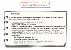 Vista previa - Juegos / Gamificación - Verb Tenses Card Game - página 1