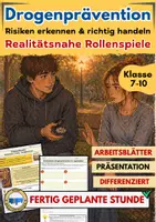 Vorschau - Arbeitsblätter - Drogenprävention im Jugendalter Arbeitsblatt Rollenspiele & Strategien AB7 - Deckblatt