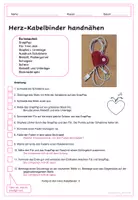 Vorschau - Mal- und Bastelvorlagen - Herz Kabelbinder zu Muttertag handnähen 2.- 6. Klasse - Deckblatt