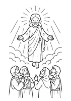 Vorschau - Mal- und Bastelvorlagen - Christi Himmelfahrt | Ausmalbild Jesus | FREEBIE | Grundschule | Förderschule | Klasse 1-5 - Seite 1