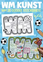 Vorschau - Arbeitsblätter - Fußball WM 2026 Doodle Steckbrief zum Ausfüllen & Ausmalen - Deckblatt