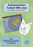 Vorschau - Mal- und Bastelvorlagen - Fußball WM 26 Ecklesezeichen Löwe Ausmalen und Basteln - Deckblatt