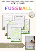 Vorschau - Arbeitsblätter - Wortsuchsel: Fußball - editierbar + 3 Differenzierungen - Deckblatt
