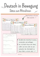 Vorschau - Arbeitsblätter - Deutsch in Bewegung: Sätze zum Mitnehmen - Deckblatt