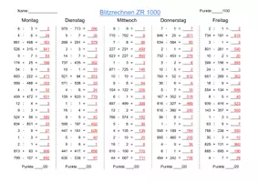 Vorschau - Arbeitsblätter - Blitzrechnen - ZR100 und ZR 1000 - Seite 3