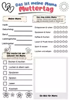 Vorschau - Mal- und Bastelvorlagen - Muttertag 3 Materialien — Steckbrief, Interview & Ausmalbild - Seite 1