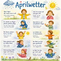 Vorschau - Bildkarten - Aprilwetter Reim mit Bewegungen | Kita & Kindergarten | GRATIS Freebie - Deckblatt