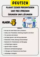 Vorschau - Arbeitsblätter - Plakat sicher präsentieren und frei sprechen Übungen und Lösungen Klasse 4 - Deckblatt