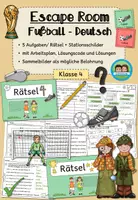 Vorschau - Stationenlernen - Fußball WM 2026 - Escape Room: Deutsch (Klasse 4) - Deckblatt