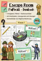 Vorschau - Arbeitsblätter - Fußball WM 2026 - Escape Room: Deutsch (Klasse 1) - Deckblatt