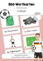 Vorschau - Spiele - 30 Bildkarten / Wortkarten: Fußball WM (mit/ohne Silbenschrift) Weltmeisterschaft 2026 - Deckblatt