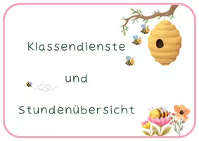 Vorschau - Poster - Bienenklasse Stundenübersicht und Klassendienste Österreich - Deckblatt