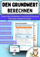 Vorschau - Arbeitsblätter - Grundwert berechnen – Arbeitsblätter, Präsentationen & Interactive - Deckblatt