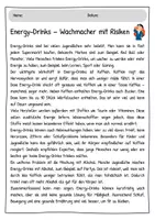 Vorschau - Arbeitsblätter - Sachtext: Energy drinks (7./8.Klasse) - Seite 1