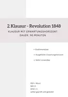 Vorschau - Klassenarbeiten - Klausur (inkl. Lösung) zur Revolution von 1848 (Variante 2) - Deckblatt