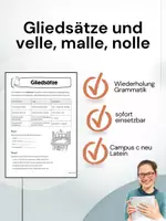 Vorschau - Arbeitsblätter - Campus C L 19: Gliedsätze und velle, malle, nolle - Deckblatt