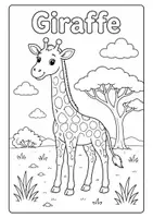 Vorschau - Arbeitsblätter - 🦒✨ Ausmalbild Giraffe – süßes Tiermotiv für Kinder (einfach & kinderfreundlich) - Deckblatt