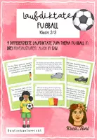 Vorschau - Stationenlernen - Laufdiktate Fußball – 9 differenzierte Texte (3 Niveaustufen) Deutsch Klasse 2, 3 - Deckblatt