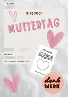 Vorschau - Mal- und Bastelvorlagen - Muttertag Minibuch (Kl. 1-4) Geschenk - Deckblatt