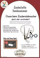 Vorschau - Stundenentwürfe - Zauberhafte Kombinationen: Chaos beim Zauberstabmacher- Fachbegriffe, Sortieren, Ordnen UPP Reihe Kombinatorik Klasse 1 und 2 - Deckblatt