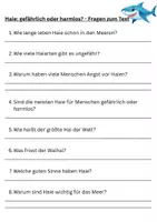 Vorschau - Arbeitsblätter - Sachtext - Haie gefährlich oder harmlos? Klasse 3-4 - Seite 2