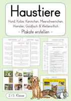 Vorschau - Arbeitsblätter - Haustiere - Plakate erstellen & gestalten (2./3. Klasse) - Deckblatt
