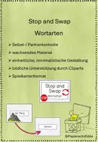 Vorschau - Arbeitsblätter - Stop and Swap Wortarten Spiel - Deckblatt