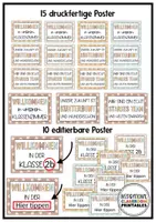 Vorschau - Mal- und Bastelvorlagen - Türdekoration Boho Blumen | Klassenzimmer Deko | Türschilder | Begrüßung - Seite 2