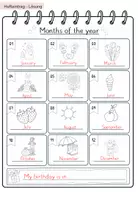 Vorschau - Arbeitsblätter - Months of the year - Hefteintrag und Arbeitsblatt - Seite 3
