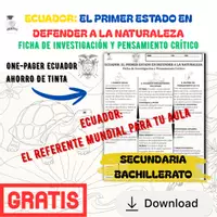 Vista previa - Hojas de trabajo - FREE | Ecuador: Derechos de la Naturaleza | One-Pager (Sec-Bach) - Portada