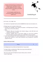 Vorschau - Arbeitsblätter - Passivenblatt Sport: Handball Regeln - Deckblatt