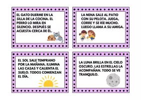 Vista previa - Hojas de trabajo - TARJETAS MINI LECTURITAS - página 1