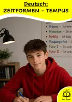 Vorschau - Arbeitsblätter - ZEITFORMEN (TEMPUS) Aufgaben + Lösungen - Deckblatt