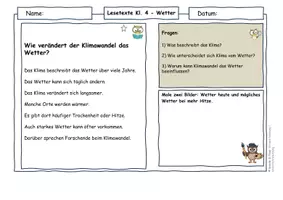 Vorschau - Arbeitsblätter - Wetter Klasse 4 | Differenzierte Lesetexte mit Extremwetter, Klimawandel (mit Lösungen) - Seite 3