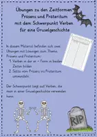 Vorschau - Arbeitsblätter - Gruselige Verben im Präsens und Präteritum - Deckblatt