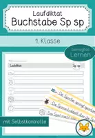 Vorschau - Arbeitsblätter - Laufdiktat Buchstabe Sp sp für die 1. Klasse - Deckblatt