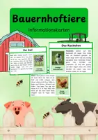 Vorschau - Arbeitsblätter - Bauernhoftiere – liebevoll gestaltete Informationskarten für den Sachunterricht - Deckblatt