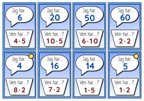 förhandsvisning - Mattespel: Grundläggande multiplikation (Jag har... Vem har...?) - sida 2