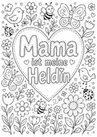 Vorschau - Arbeitsblätter - Mama ist die Beste - Ausmalbilder - Seite 1