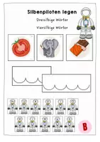 Vorschau - Spiele - Silbenpiloten legen - Drei-/Viersilbige Wörter (Karibu) - Deckblatt