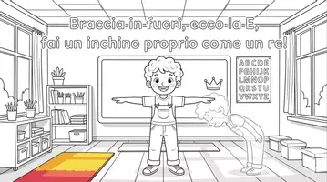 anteprima - Audio - Canzoncina della E - Libro da colorare - Pagina 1