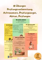 Vorschau - Bildkarten - 18 Achtsamkeitsübungen, Prüfungen, Abitur, Prüfungsangst, Achtsamkeit, mindset, Prüfungsvorbereitung - Deckblatt